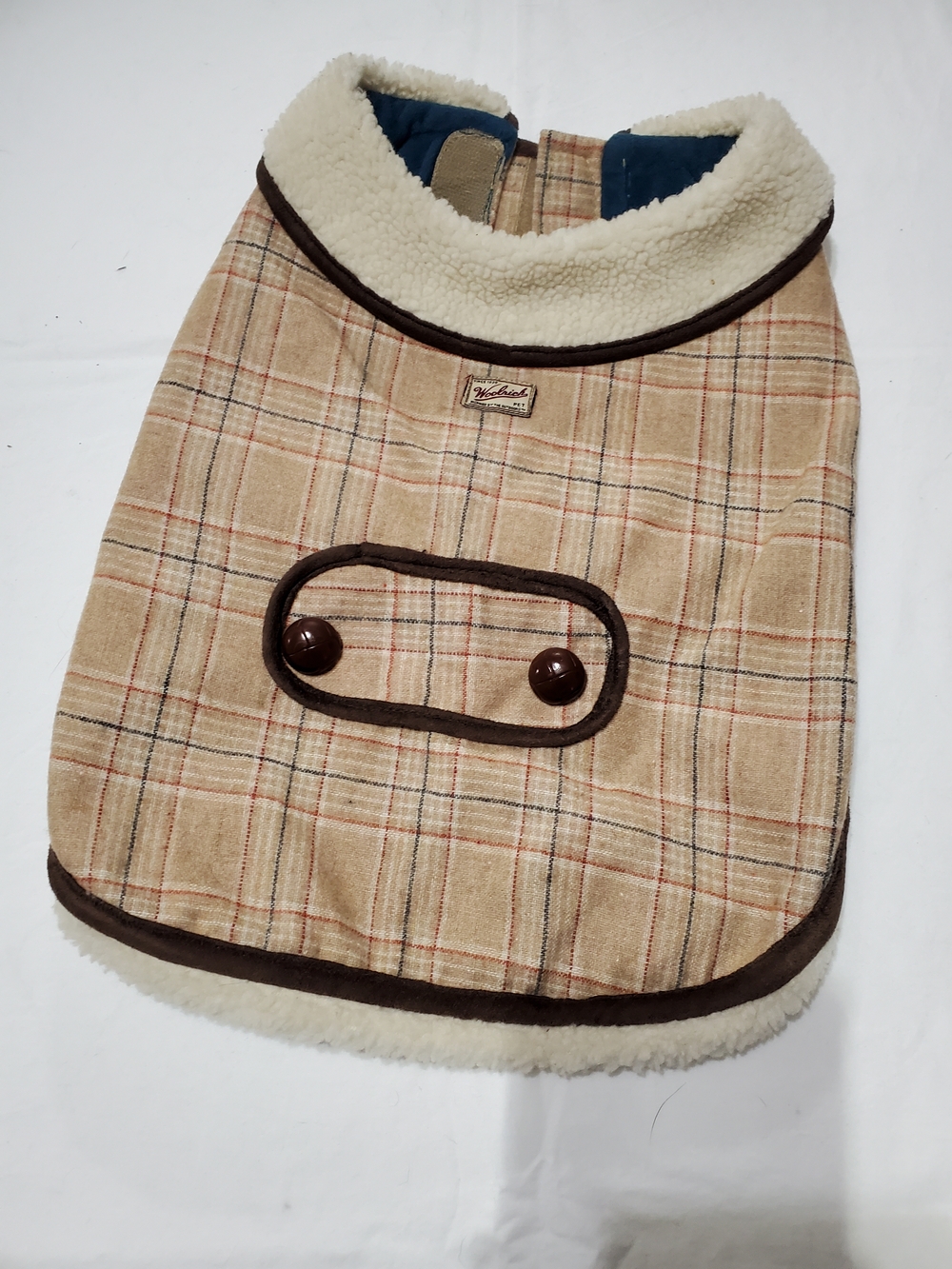 Woolrich Plaid Dog Coat Sherpa Lined Pet Jacket Small Dog Winter Vest Classic
